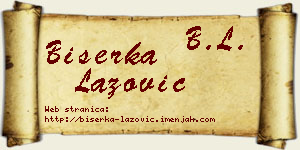 Biserka Lazović vizit kartica
